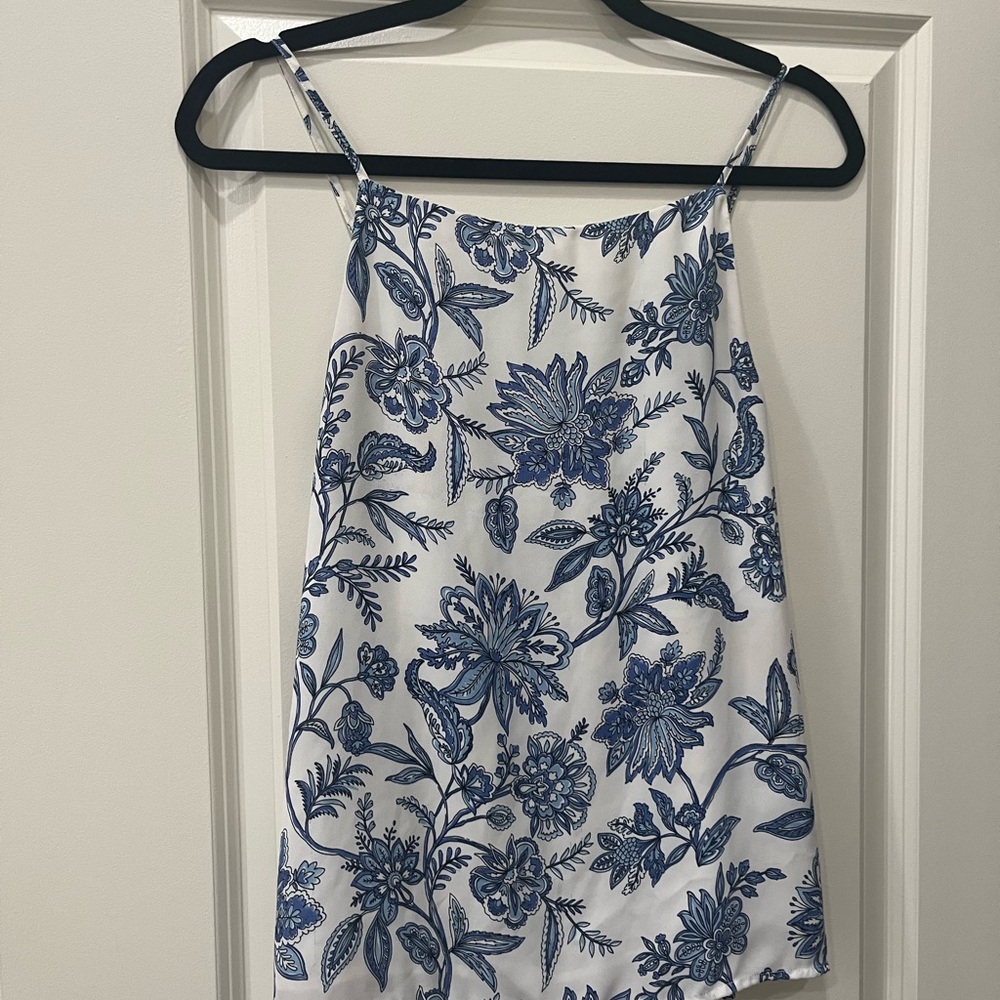 LOFT blue and white paisley blouse